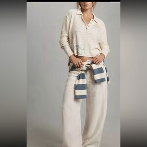 Anthropologie Pilcro Letterset Icon Polo Sweater.